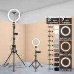 Кільцева LED лампа 26 см + штатив 2 м